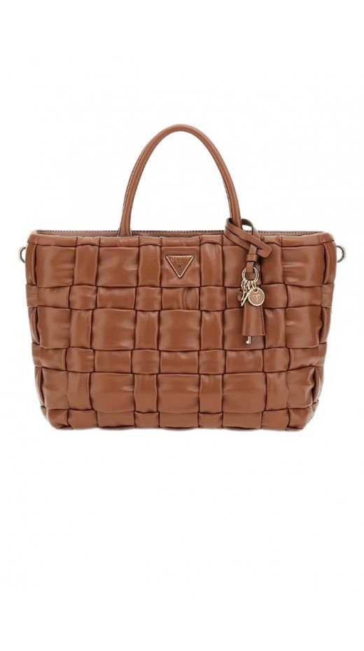 GUESS MARION SATCHEL ΤΣΑΝΤΑ ΓΥΝΑΙΚΕΙΑ COGNAC