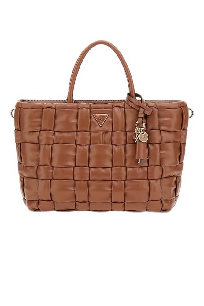 GUESS MARION SATCHEL ΤΣΑΝΤΑ ΓΥΝΑΙΚΕΙΑ COGNAC