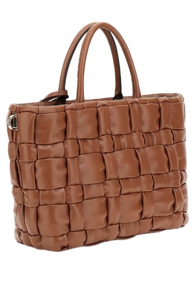 GUESS MARION SATCHEL ΤΣΑΝΤΑ ΓΥΝΑΙΚΕΙΑ COGNAC