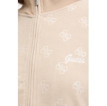 GUESS PAULINA FULL ZIP SWEATSHIRT ΖΑΚΕΤΑ ΦΟΥΤΕΡ ΓΥΝΑΙΚΕΙΑ BEIGE
