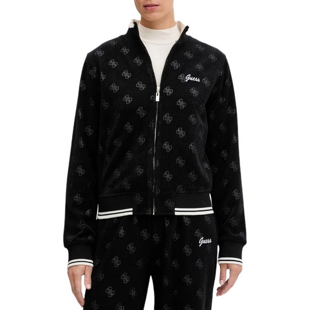 GUESS PAULINA FULL ZIP SWEATSHIRT ΖΑΚΕΤΑ ΦΟΥΤΕΡ ΓΥΝΑΙΚΕΙΑ BLACK