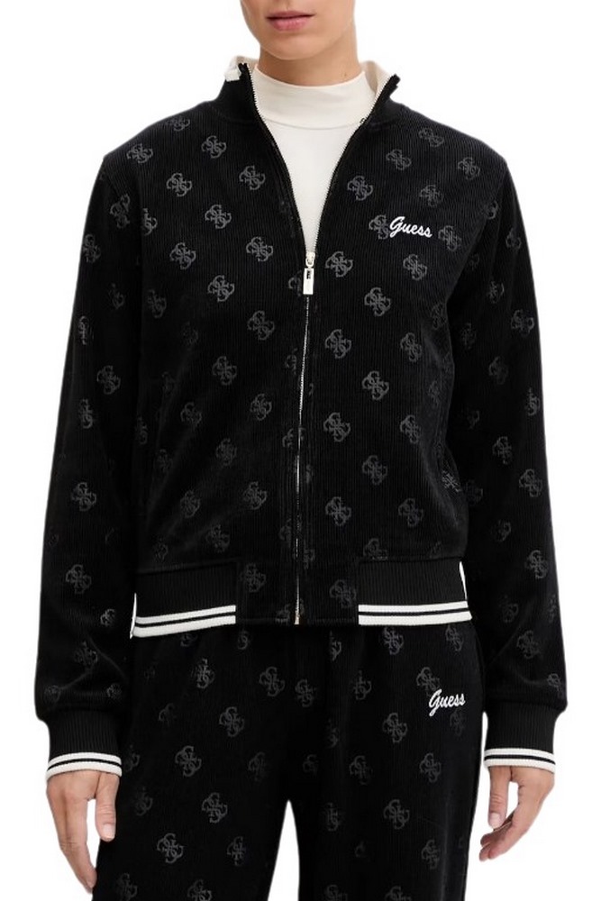 GUESS PAULINA FULL ZIP SWEATSHIRT ΖΑΚΕΤΑ ΦΟΥΤΕΡ ΓΥΝΑΙΚΕΙΑ BLACK