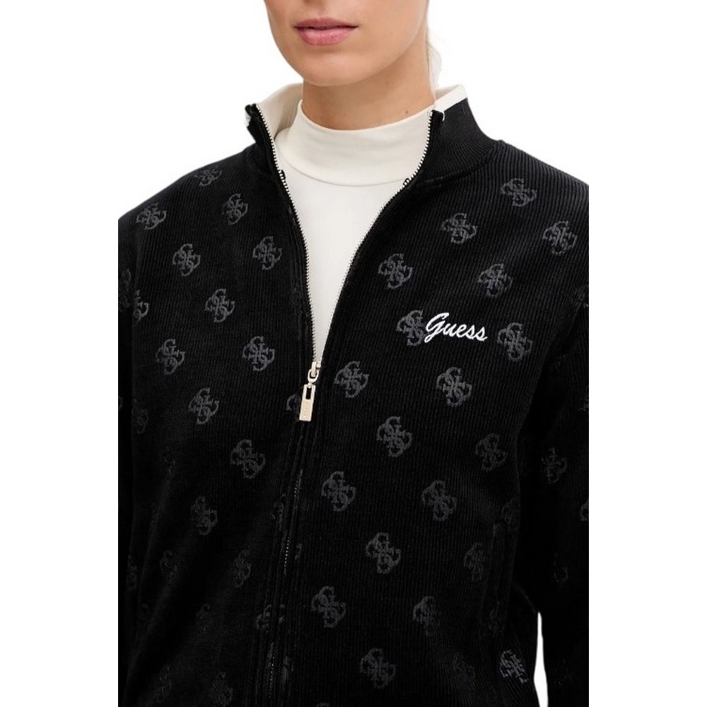 GUESS PAULINA FULL ZIP SWEATSHIRT ΖΑΚΕΤΑ ΦΟΥΤΕΡ ΓΥΝΑΙΚΕΙΑ BLACK