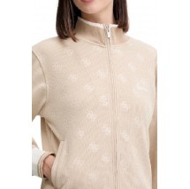 GUESS PAULINA FULL ZIP SWEATSHIRT ΖΑΚΕΤΑ ΦΟΥΤΕΡ ΓΥΝΑΙΚΕΙΑ BEIGE