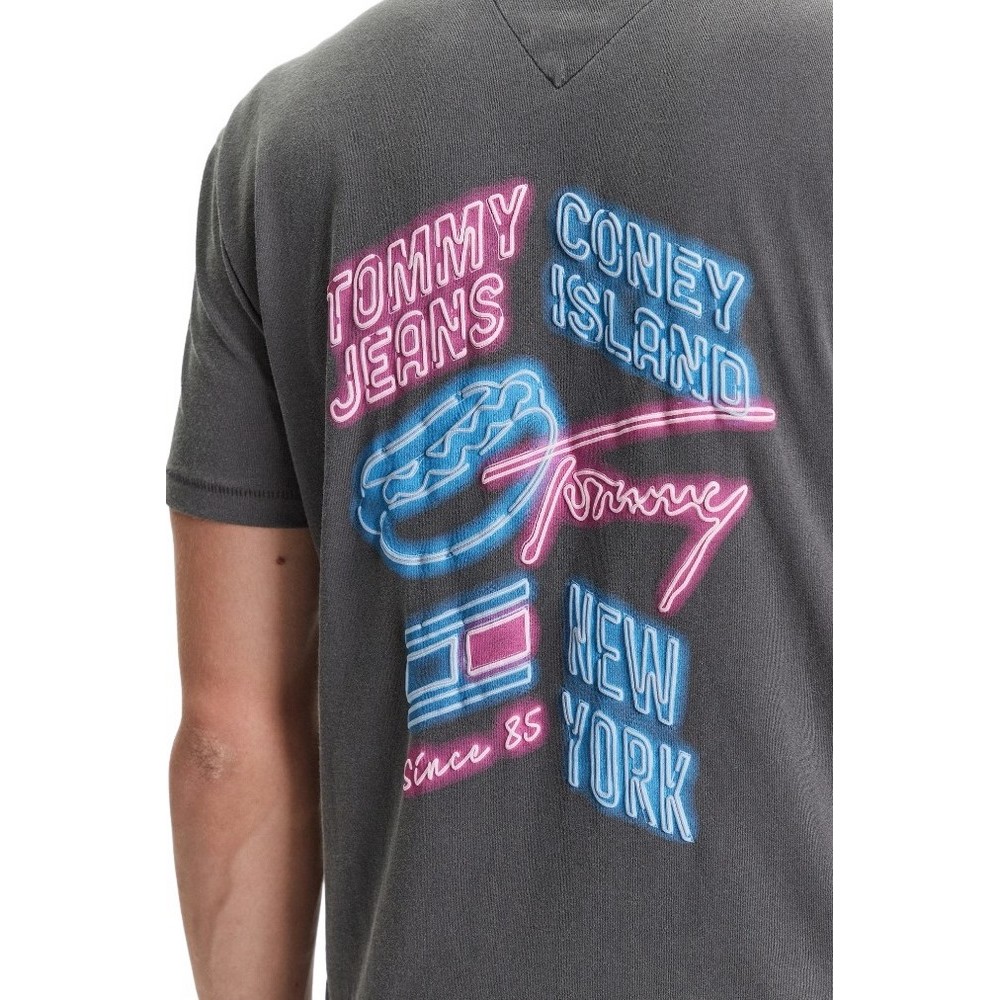 TOMMY JEANS REG NOVELTY FAIR TEE EXT T-SHIRT ΜΠΛΟΥΖΑ ΑΝΔΡΙΚΗ BLACK/PINK
