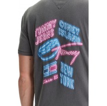 TOMMY JEANS REG NOVELTY FAIR TEE EXT T-SHIRT ΜΠΛΟΥΖΑ ΑΝΔΡΙΚΗ BLACK/PINK
