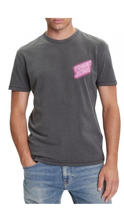 TOMMY JEANS REG NOVELTY FAIR TEE EXT T-SHIRT ΜΠΛΟΥΖΑ ΑΝΔΡΙΚΗ BLACK/PINK