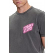 TOMMY JEANS REG NOVELTY FAIR TEE EXT T-SHIRT ΜΠΛΟΥΖΑ ΑΝΔΡΙΚΗ BLACK/PINK