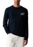 TOMMY JEANS SLIM SIGNATURE CHEST T-SHIRT ΜΠΛΟΥΖΑ ΜΑΚΡΥΜΑΝΙΚΗ ΑΝΔΡΙΚΗ NAVY