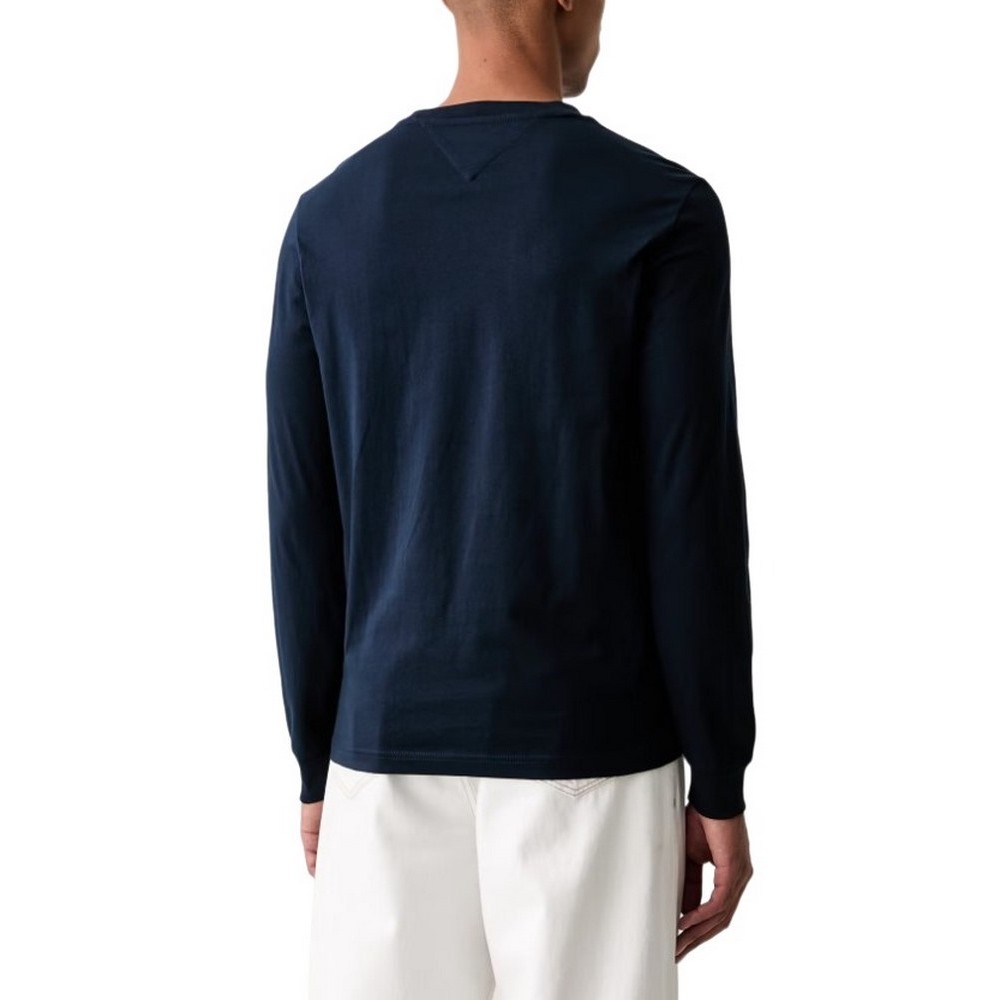 TOMMY JEANS SLIM SIGNATURE CHEST T-SHIRT ΜΠΛΟΥΖΑ ΜΑΚΡΥΜΑΝΙΚΗ ΑΝΔΡΙΚΗ NAVY