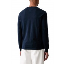 TOMMY JEANS SLIM SIGNATURE CHEST T-SHIRT ΜΠΛΟΥΖΑ ΜΑΚΡΥΜΑΝΙΚΗ ΑΝΔΡΙΚΗ NAVY