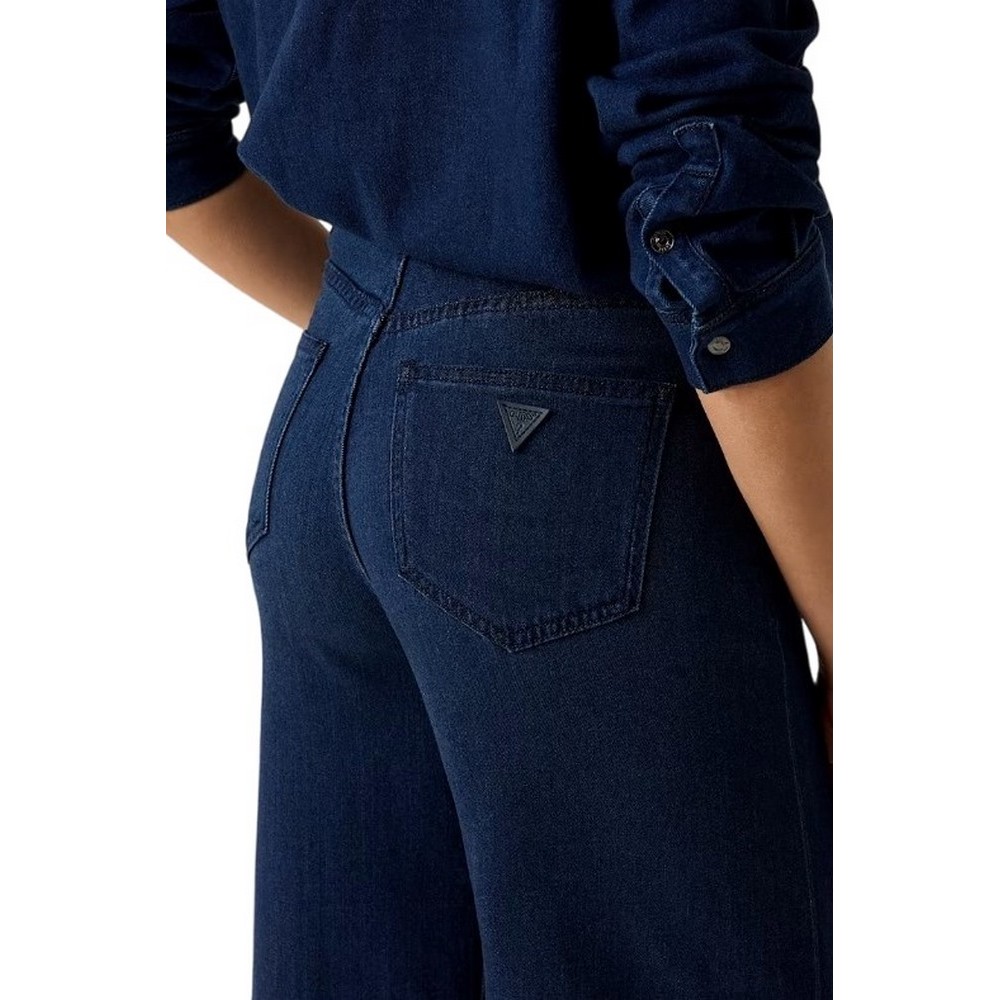 GUESS BLOSSOM WIDE LEG ΤΖΙΝ ΠΑΝΤΕΛΟΝΙ ΓΥΝΑΙΚΕΙΟ DARK NAVY