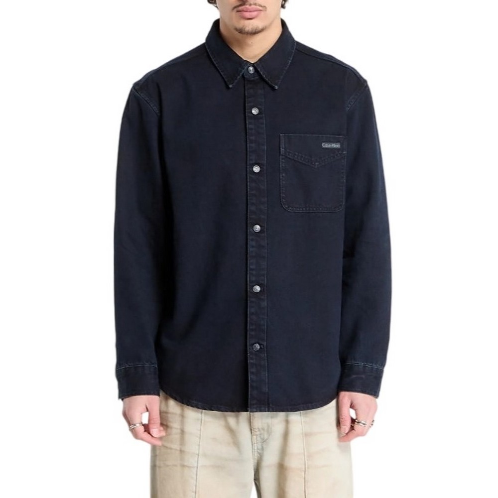 CALVIN KLEIN JEANS BLUE BLACK STONE 90S OVERSHIRT ΠΟΥΚΑΜΙΣΟ ΑΝΔΡΙΚΟ BLUE/BLACK