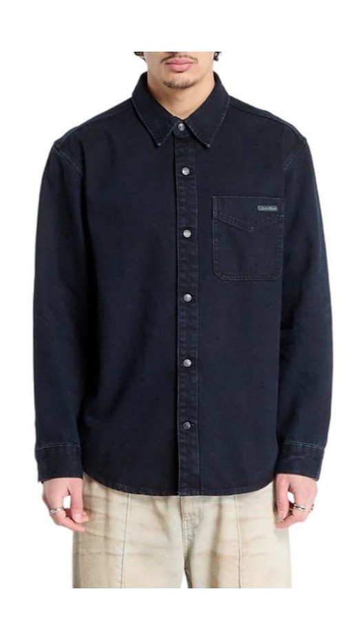 CALVIN KLEIN JEANS BLUE BLACK STONE 90S OVERSHIRT ΠΟΥΚΑΜΙΣΟ ΑΝΔΡΙΚΟ BLUE/BLACK