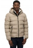SUPERDRY D1 SDSW HOODED SPORTS PUFFER JACKET ΜΠΟΥΦΑΝ ΑΝΔΡΙΚΟ BEIGE