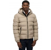 SUPERDRY D1 SDSW HOODED SPORTS PUFFER JACKET ΜΠΟΥΦΑΝ ΑΝΔΡΙΚΟ BEIGE