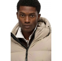 SUPERDRY D1 SDSW HOODED SPORTS PUFFER JACKET ΜΠΟΥΦΑΝ ΑΝΔΡΙΚΟ BEIGE