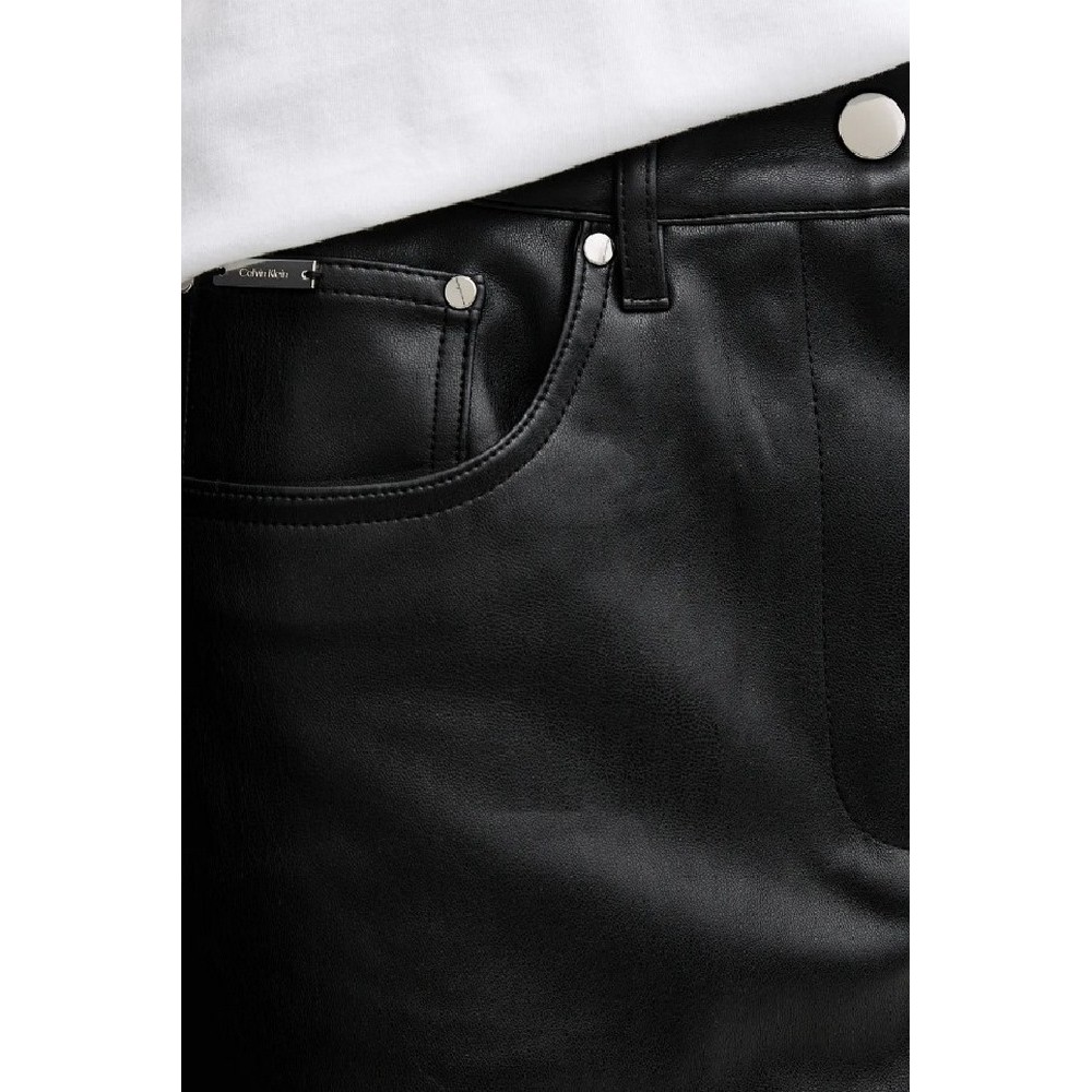 CALVIN KLEIN FAUX LEATHER 5PKT MINI SKIRT ΦΟΥΣΤΑ ΓΥΝΑΙΚΕΙΑ BLACK