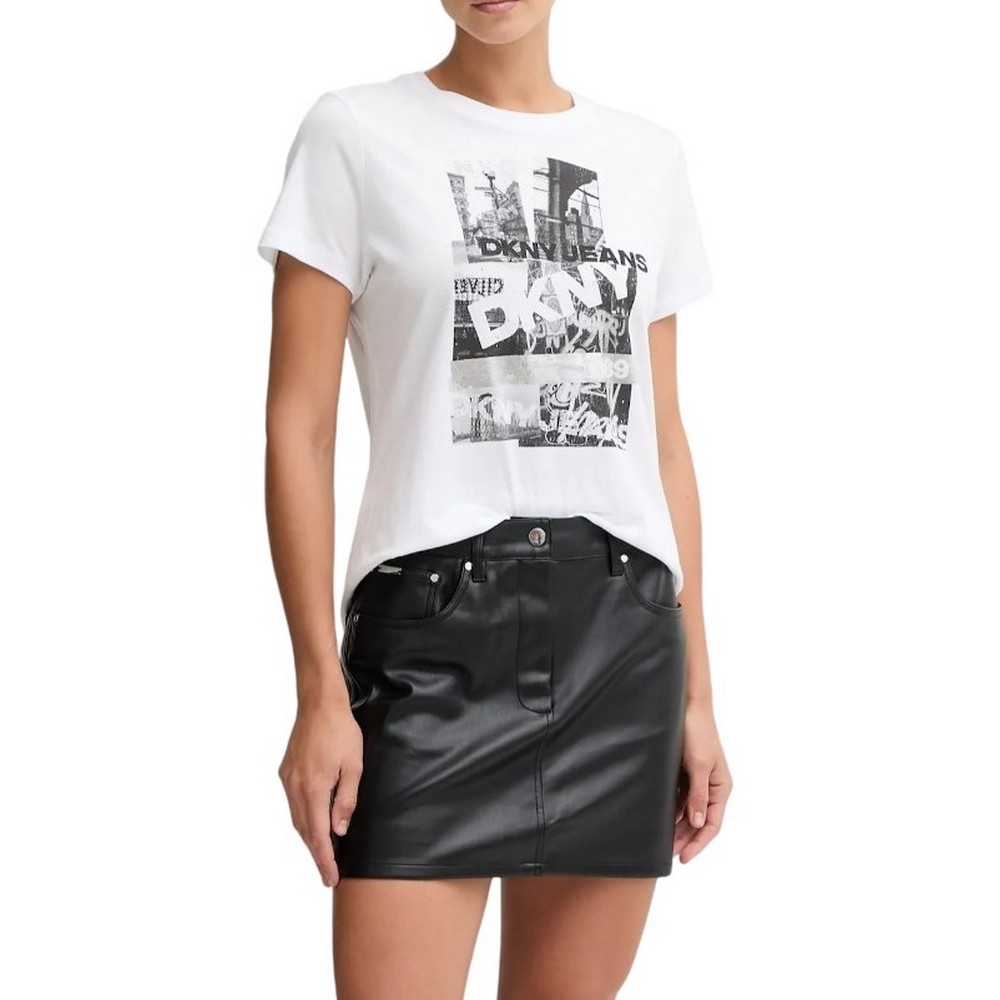 CALVIN KLEIN FAUX LEATHER 5PKT MINI SKIRT ΦΟΥΣΤΑ ΓΥΝΑΙΚΕΙΑ BLACK