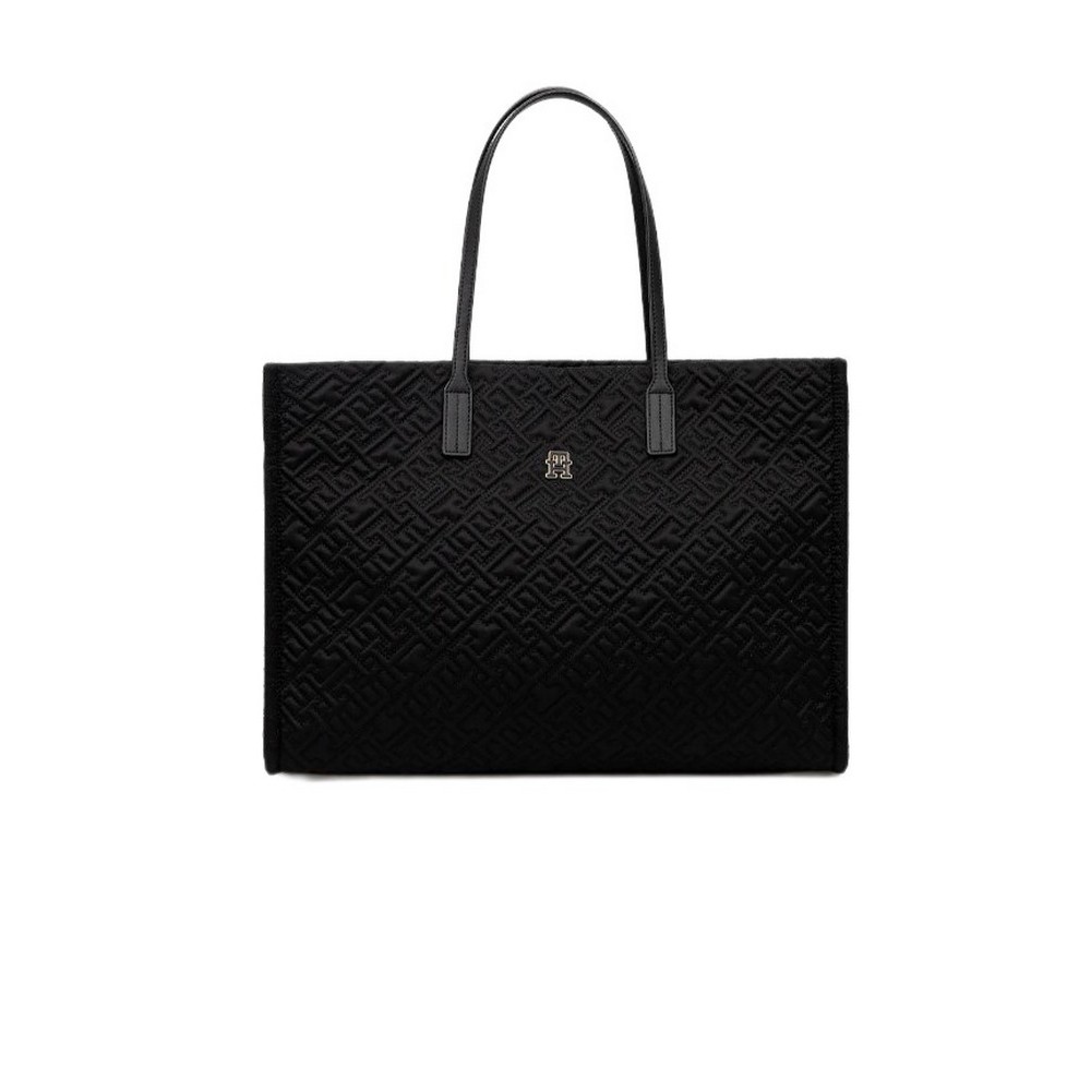 TOMMY HILFIGER CITY TOTE MONO NYLON ΤΣΑΝΤΑ ΓΥΝΑΙΚΕΙΑ BLACK