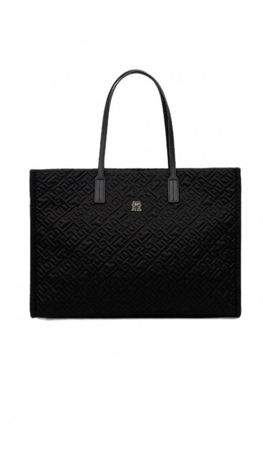 TOMMY HILFIGER CITY TOTE MONO NYLON ΤΣΑΝΤΑ ΓΥΝΑΙΚΕΙΑ BLACK