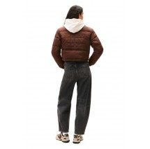 TOMMY JEANS FLAG BACK CROP ESS PUFFER ΜΠΟΥΦΑΝ ΓΥΝΑΙΚΕΙΟ BROWN