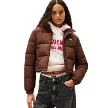 TOMMY JEANS FLAG BACK CROP ESS PUFFER ΜΠΟΥΦΑΝ ΓΥΝΑΙΚΕΙΟ BROWN