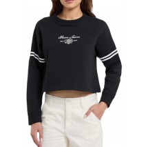 GUESS JEANS LS RIB CN SWEATSHIRT ΦΟΥΤΕΡ ΜΠΛΟΥΖΑ ΓΥΝΑΙΚΕΙΑ BLACK