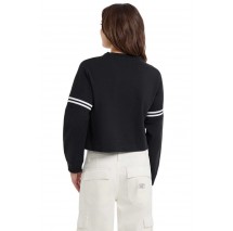 GUESS JEANS LS RIB CN SWEATSHIRT ΦΟΥΤΕΡ ΜΠΛΟΥΖΑ ΓΥΝΑΙΚΕΙΑ BLACK