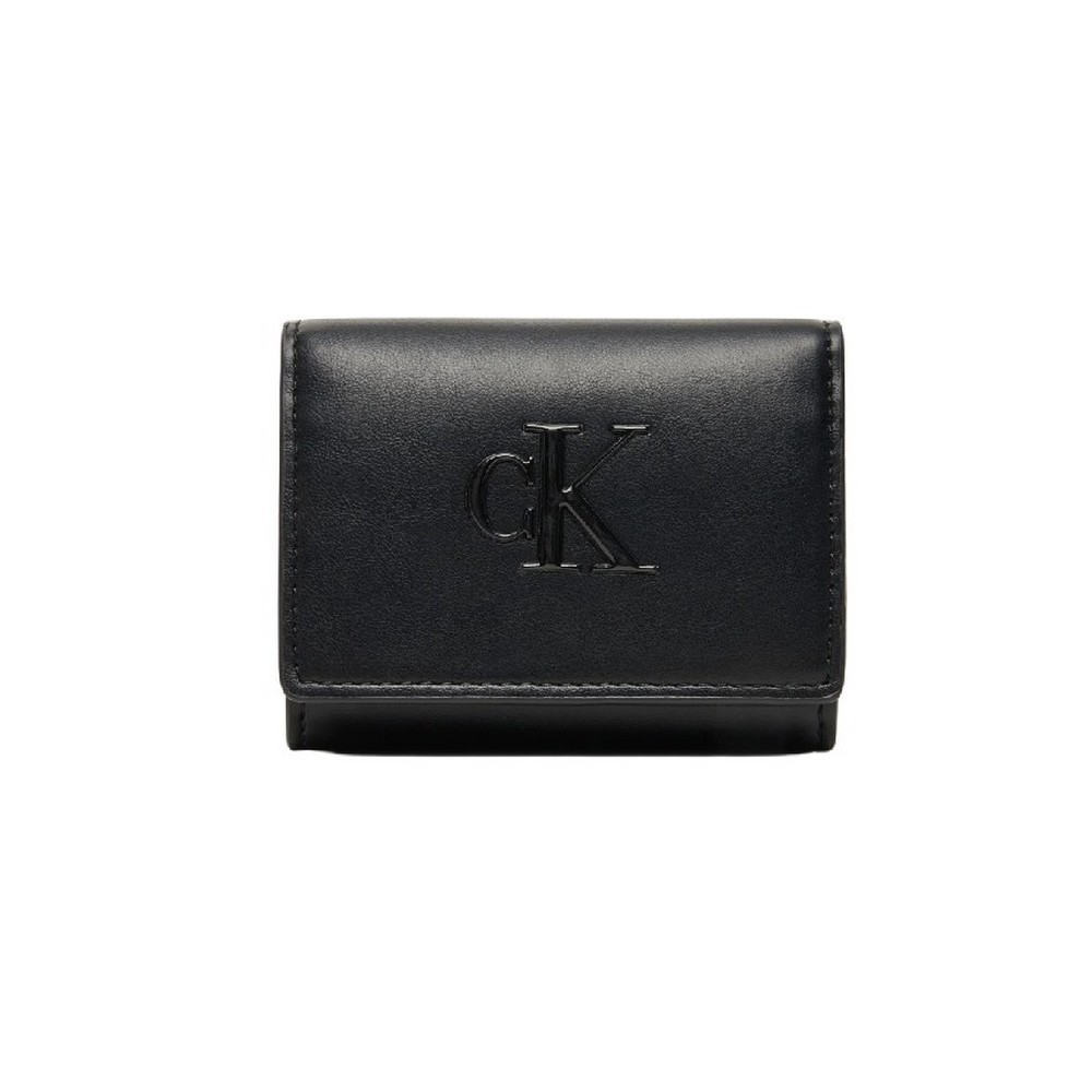 CALVIN KLEIN RAISED CK MEDIUM BIFOLD ΠΟΡΤΟΦΟΛΙ ΓΥΝΑΙΚΕΙΟ BLACK