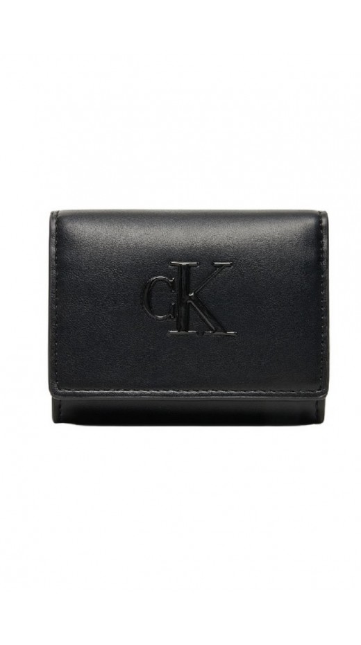 CALVIN KLEIN RAISED MEDIUM BIFOLD ΠΟΡΤΟΦΟΛΙ ΓΥΝΑΙΚΕΙΟ BLACK