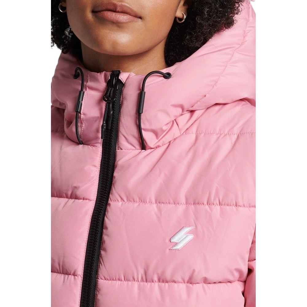 SUPERDRY ΜΠΟΥΦΑΝ HOODED SPIRIT SPORTS PUFFER ΓΥΝΑΙΚΕΙΟ ROSE