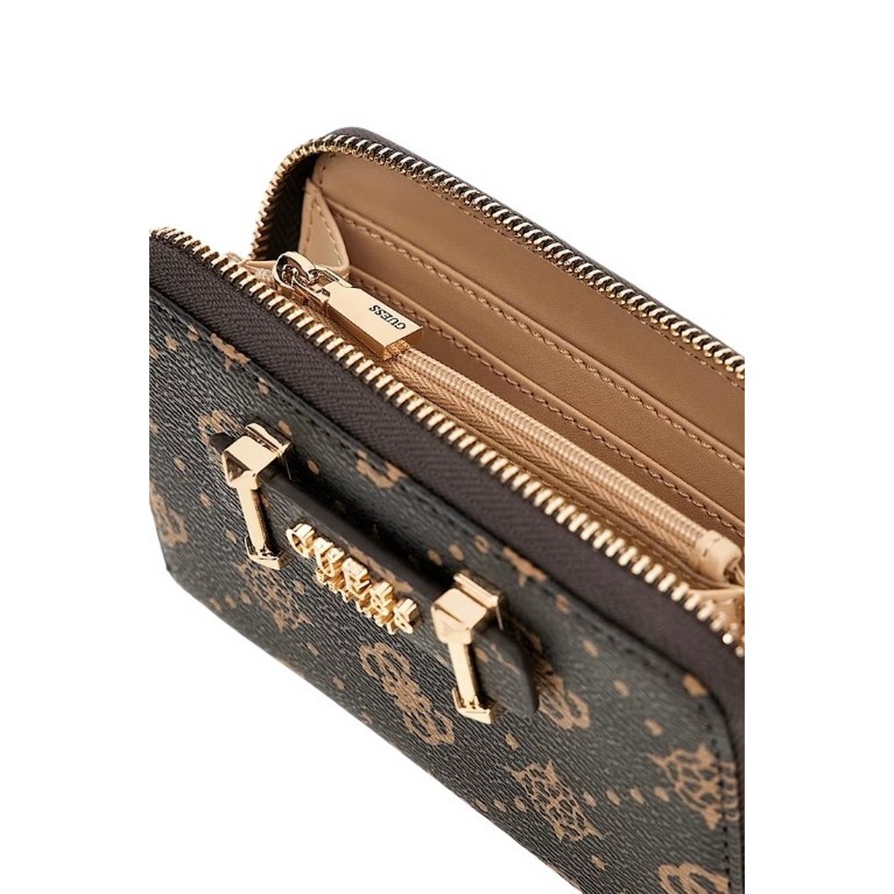 GUESS SILIA SLG MEDIUM ZIP AROUND ΠΟΡΤΟΦΟΛΙ ΓΥΝΑΙΚΕΙΟ BROWN