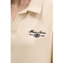 GUESS JEANS NOTCHED COLLAR CROP SWEAT ΦΟΥΤΕΡ ΜΠΛΟΥΖΑ ΓΥΝΑΙΚΕΙΑ BEIGE