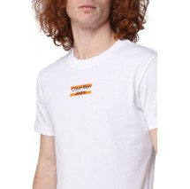 CALVIN KLEIN JEANS TRANSPARENT STRIPE LOGO T-SHIRT ΑΝΔΡΙΚΟ WHITE