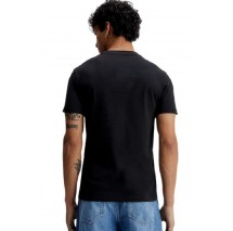 CALVIN KLEIN JEANS TRANSPARENT STRIPE LOGO T-SHIRT ΑΝΔΡΙΚΟ BLACK