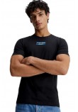 CALVIN KLEIN JEANS TRANSPARENT STRIPE LOGO T-SHIRT ΑΝΔΡΙΚΟ BLACK