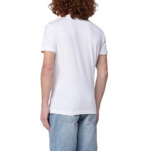 CALVIN KLEIN JEANS TRANSPARENT STRIPE LOGO T-SHIRT ΑΝΔΡΙΚΟ WHITE