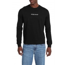 GUESS JEANS  LS CN REG EMBRO TEE ΜΠΛΟΥΖΑ ΑΝΔΡΙΚΗ BLACK