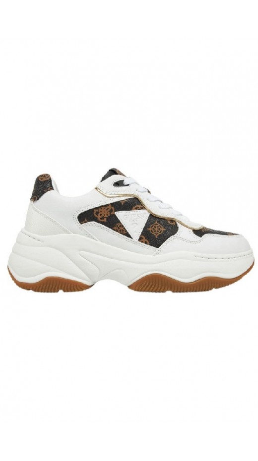 GUESS HAPYY FLPHAPFAL12  ΠΑΠΟΥΤΣΙ ΓΥΝΑΙΚΕΙΟ WHITE/BROWN