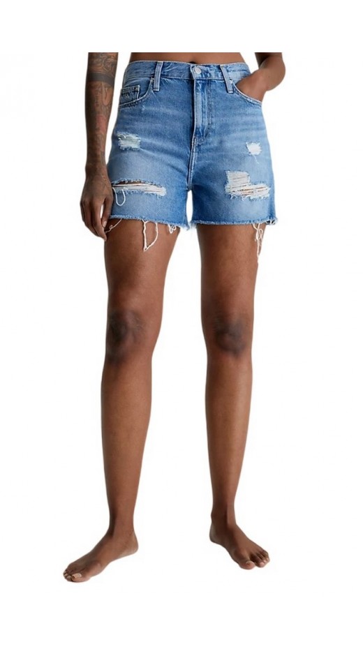 CALVIN KLEIN JEANS MOM SHORT ΣΟΡΤΣ ΓΥΝΑΙΚΕΙΟ BLUΕ DENIM