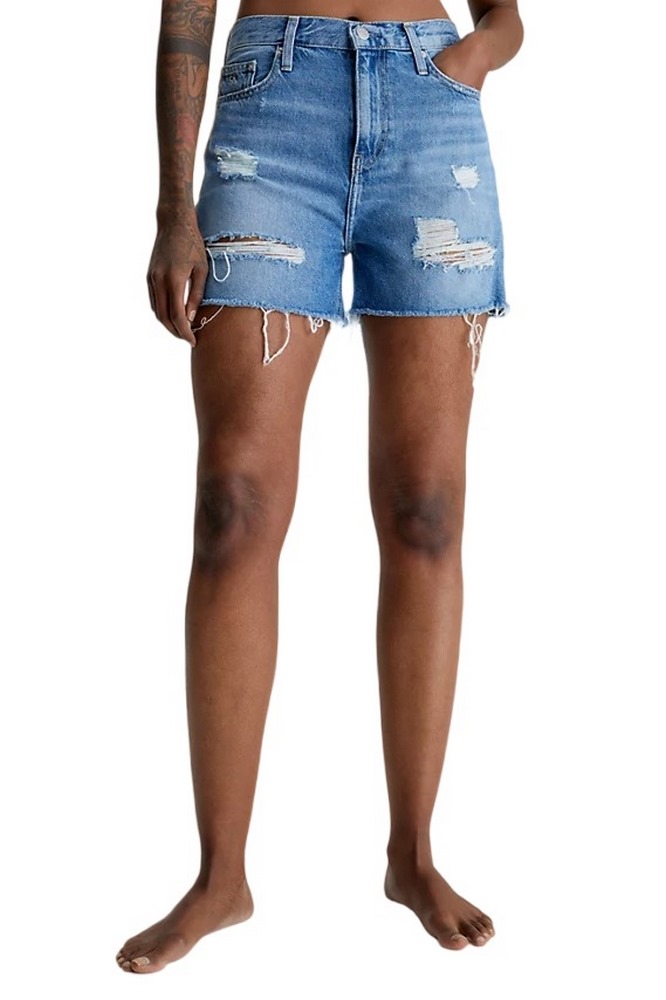 CALVIN KLEIN JEANS MOM SHORT ΣΟΡΤΣ ΓΥΝΑΙΚΕΙΟ BLUΕ DENIM