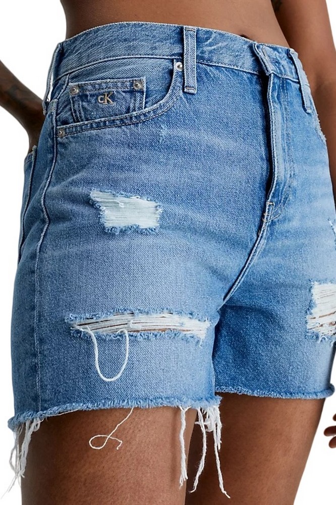 CALVIN KLEIN JEANS MOM SHORT ΣΟΡΤΣ ΓΥΝΑΙΚΕΙΟ BLUΕ DENIM