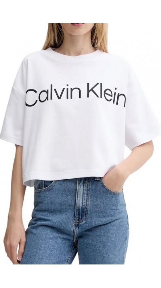 CALVIN KLEIN BOXY LOGO GRAPHIC TEE T-SHIRT ΜΠΛΟΥΖΑ ΓΥΝΑΙΚΕΙΑ WHITE