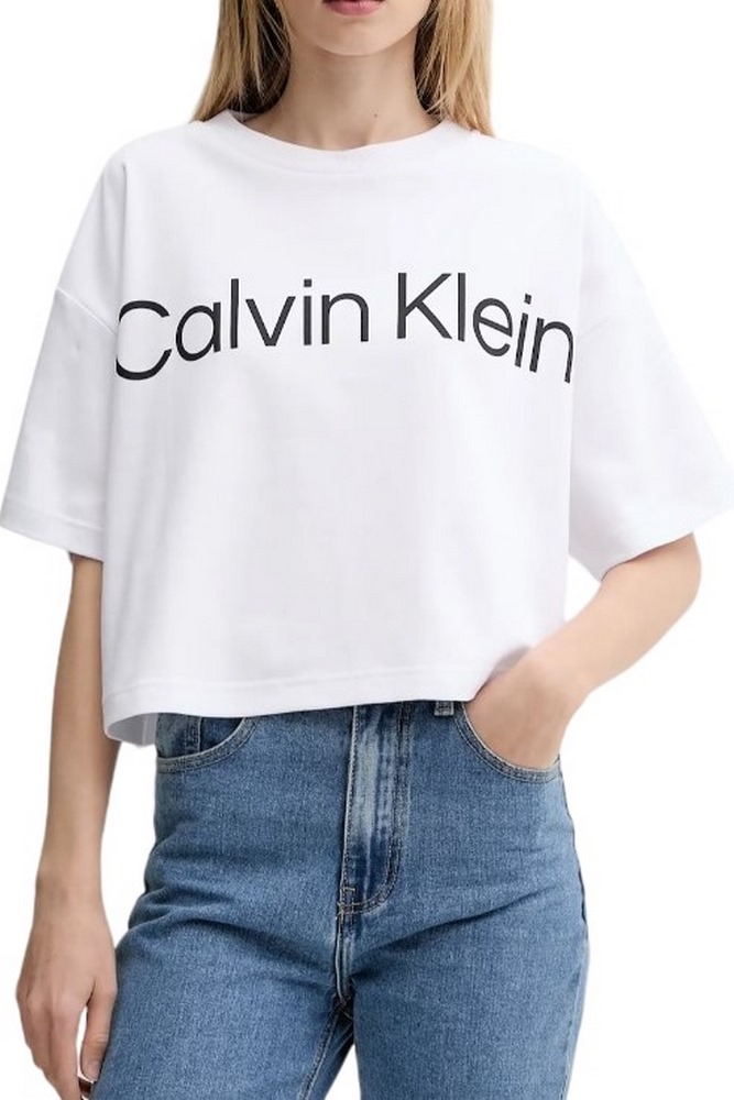 CALVIN KLEIN BOXY LOGO GRAPHIC TEE T-SHIRT ΜΠΛΟΥΖΑ ΓΥΝΑΙΚΕΙΑ WHITE