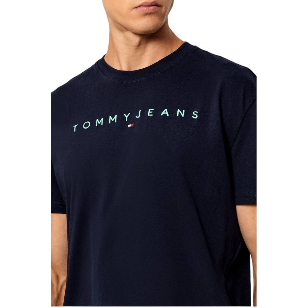 TOMMY JEANS REG LINEAR LOGO TEE EXT T-SHIRT ΜΠΛΟΥΖΑ ΑΝΔΡΙΚΗ DARK NAVY