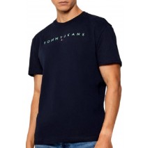 TOMMY JEANS REG LINEAR LOGO TEE EXT T-SHIRT ΜΠΛΟΥΖΑ ΑΝΔΡΙΚΗ DARK NAVY