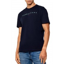 TOMMY JEANS REG LINEAR LOGO TEE EXT T-SHIRT ΜΠΛΟΥΖΑ ΑΝΔΡΙΚΗ DARK NAVY