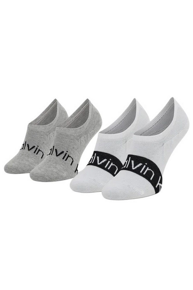 CALVIN KLEIN JEANS CK MEN FOOTIE LIGH CUT 2P LOGO RIB. ΚΑΛΤΣΕΣ ΑΝΔΡΙΚΕΣ WHITE