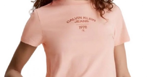 CALVIN KLEIN JEANS VARSITY LOGO BABY TEE T-SHIRT ΓΥΝΑΙΚΕΙΟ PINK